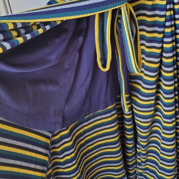 Hutch Wrap Stripe Midi Dress 90s sz L - Picture 12 of 14